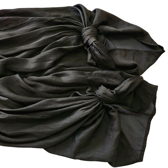 Mahina Strapless Romper Harem Pants Black Smocked Top Swim Cover Up Women's M - Picture 4 of 9